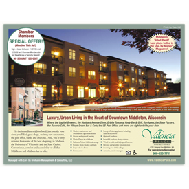 Valencia Place Apartments Chamber of Commerce ad.